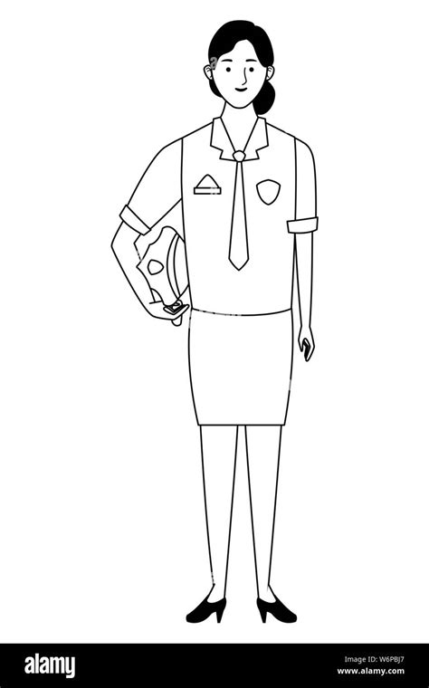 Police Woman Clipart Black And White