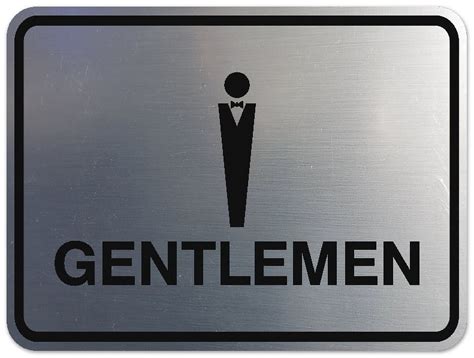 Signs Bylita Classic Framed Gentlemen Figurine Restroom Sign Easy