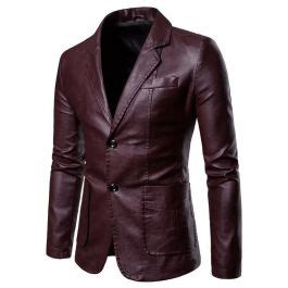 Blouson en cuir synthétique pour homme avec deux boutons