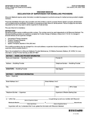 Fillable Online Dhs Wisconsin Wisconsin Medicaid Physician F 01182 Form