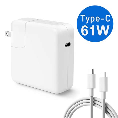 Laptop Charger 61W Type C Power Adapter Compatible With MacBook Pro Air