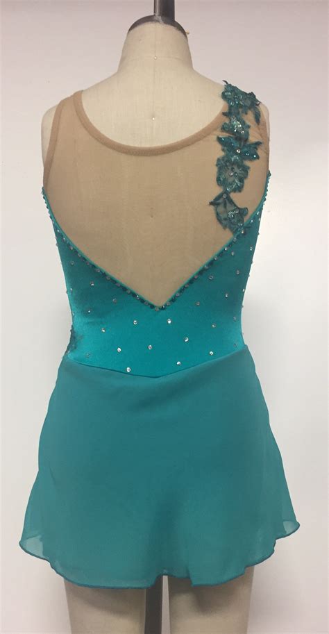 Youth XL teal blue figure skating dress | Etsy