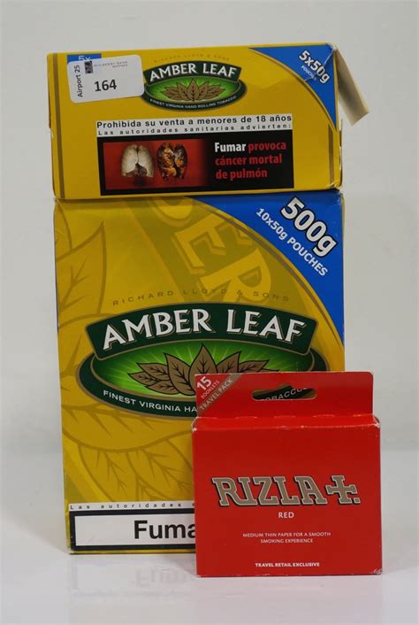 750g Amber Leaf Rolling Tobacco 15 X 50g Pouches Together With Rizla