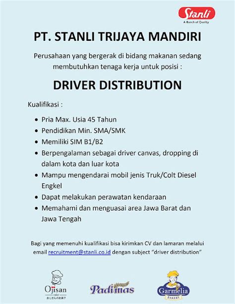 Lowongan Kerja Driver Distributor Bandung Pencari Kerja