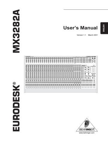 Behringer EURODESK MX3282A User Manual | Manualzz