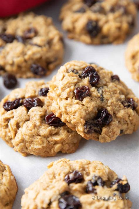 Vegan Oatmeal Raisin Cookies GF Beaming Baker