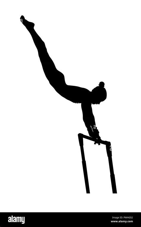 Gymnastics Silhouette Bars Handstand