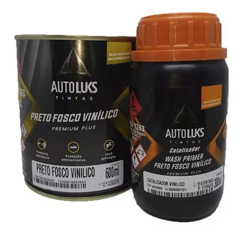 Preto Fosco Vinílico Automotivo C Catalisad Autoluks 900ml