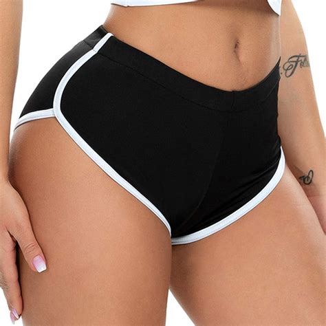 YONGHS Women S Mid Rise Butt Lifting Booty Shorts Hot Pants Yoga Sports