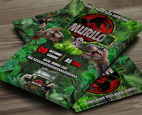 Convite Digital Jurassic Park Dinossauros Mod Montando A Sua