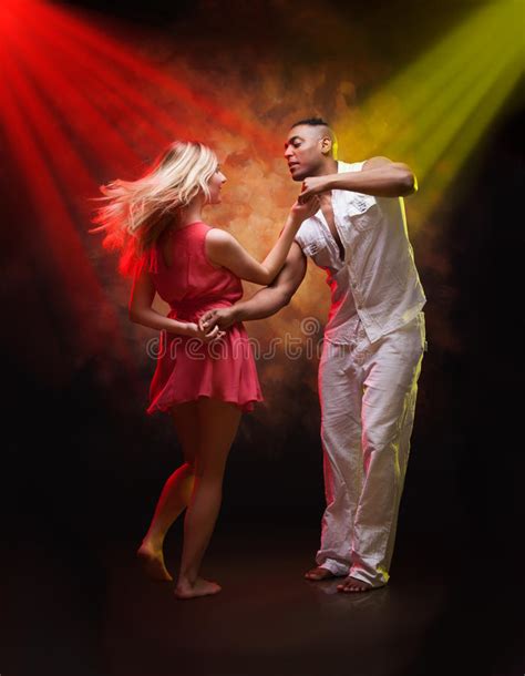 Young Couple Dances Caribbean Salsa Stock Image Image Of Ballroom