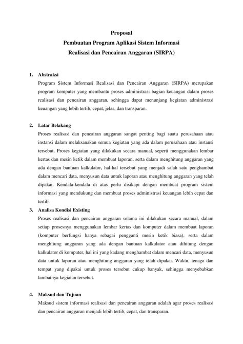 Contoh Proposal Proyek Sistem Informasi