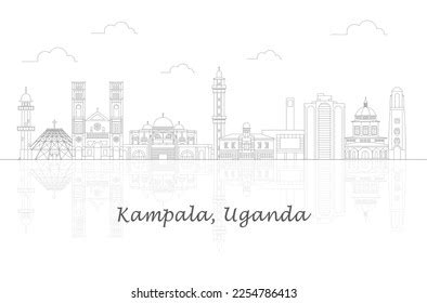 Outline Skyline Panorama City Kampala Uganda Stock Vector (Royalty Free ...