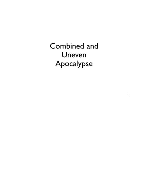 SOLUTION Combined And Uneven Apocalypse Williams Evan Calder Studypool