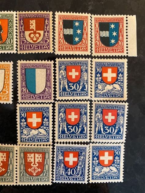 Alte Pro Juventute Sammlung Postfrisch Wappen Schweiz Kaufen Auf