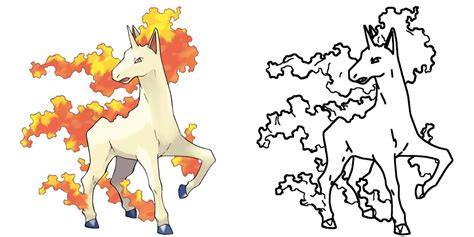 Rapidash Coloring Page Print IdeaShortcut