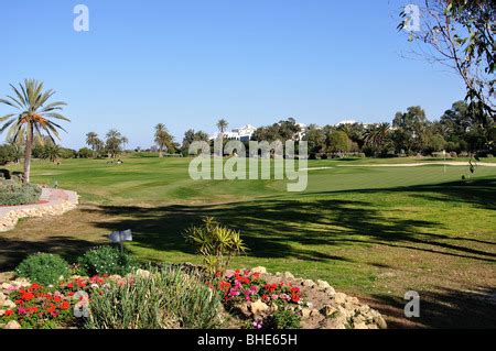 Golfers on El Kantaoui Golf Course fairway, Port El Kantaoui, Sousse ...