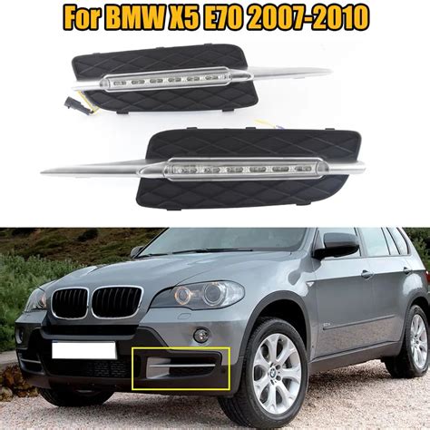 bmw x5 e70 안개등 BMW X5 E70 2007 2008 2009 2010 차량용 LED 프론트 범퍼 DRL 주간 주행등