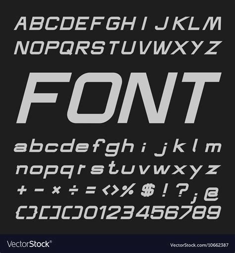 Bold Italic Alphabet Font Type Letters And Numbers