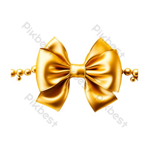 Gold Ribbon Bow Isolated PNG Images | PSD Free Download - Pikbest