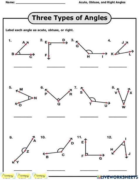 Types Of Angles Online Pdf Activity Types Of Angles Angle Relationships Worksheet