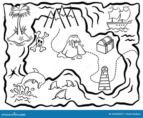 Page De Coloriage De L activité De Carte Du Trésor Pour Enfants