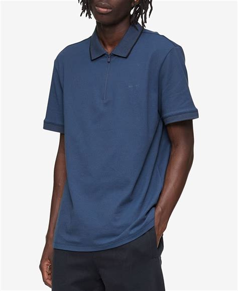 Calvin Klein Mens Move 365 Zip Polo Macys