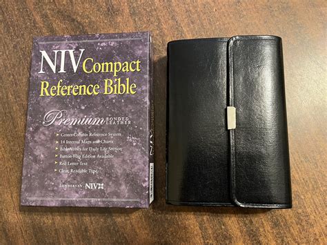 NIV 1984 Compact Reference Bible - Black Premium Bonded Leather with ...