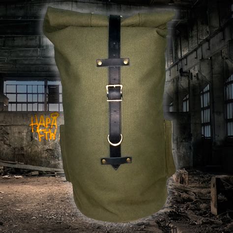 Hustler Roll Top Sissybar Duffle Bag Military Green R9 Kustoms Co