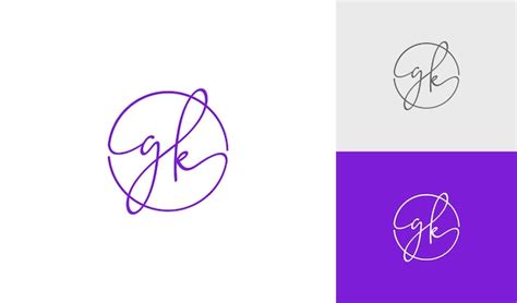 Premium Vector Simple And Minimalist Handwritting Gk Monogram Logo