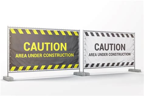 Construction Fence Banner Mockup Signage Design Bundles