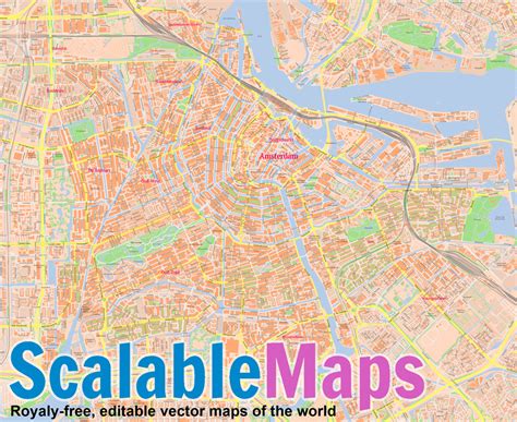 ScalableMaps: Vector map of Amsterdam (center) (classicity city map theme)