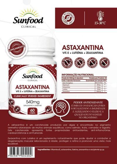 Astaxantina Vit E Luteina Zeaxantina Mg Caps Sunfood Sunfood