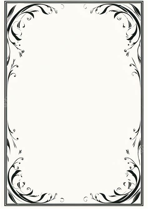 Bordure de Page Modèle De Cadre Ornemental Noir Et Blanc Word à