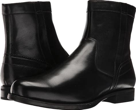 Florsheim Midtown Plain Toe Zipper Boot Black Smooth Men S Dress Zip