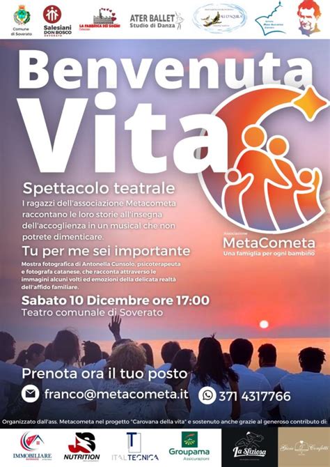 Soverato Sabato Dicembre Lo Spettacolo Teatrale Benvenuta Vita