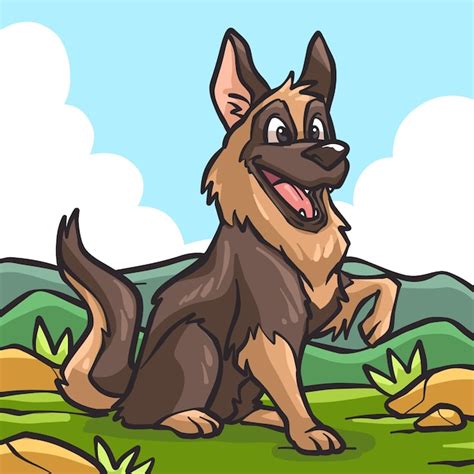 Cartoon German Shepherd Images - Free Download on Freepik