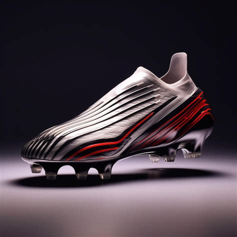 Premium Ai Image A Close Up Of A Soccer Shoe With A Red Stripe On The