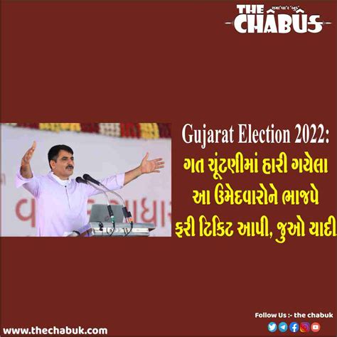 Gujarat Election 2022 ગત ચૂંટણીમાં હારી ગયેલા આ ઉમેદવારોને ભાજપે ફરી