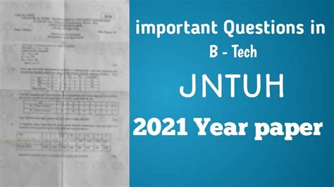 B Tech Previous Year Questions Paper Engineering Or Important Question In 2021 Paper Youtube