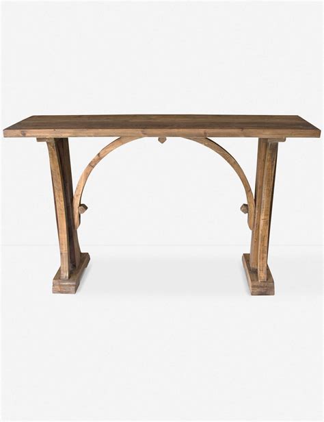 This Unique Console Table Features A Distinctive Arch Under Its Flat