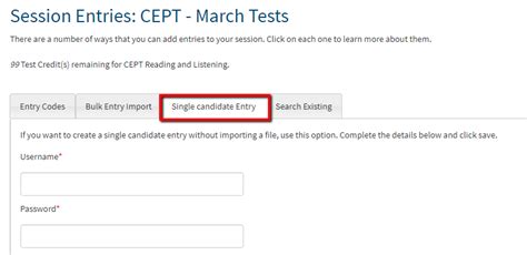 Cambridge English Placement Test Cept Adding Entries Single