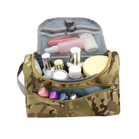 Casual Armygreen Men Travel Camouflage Cosmetic Bag Zipper Make Up Case