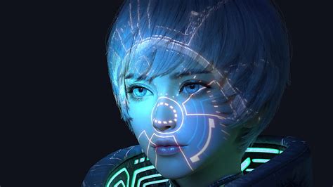 Scifi Girl Hologram Mask Scifi Artist Artwork Digital Art Artstation Hd Wallpaper Peakpx