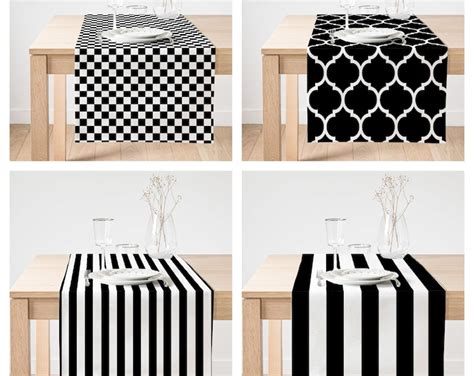 Modern Quilted Table Runner 14x59 Black White Grey Wallhanging