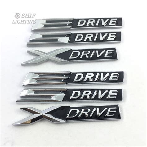 X Metal Edrive Sdrive Xdrive Letter Car Side Emblem Badge Sticker