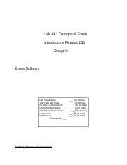 Lab Docx Lab Centripetal Force Introductory Physics