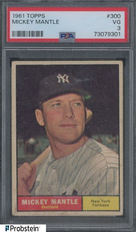 Topps Mickey Mantle New York Yankees Hof Psa Vg Ebay