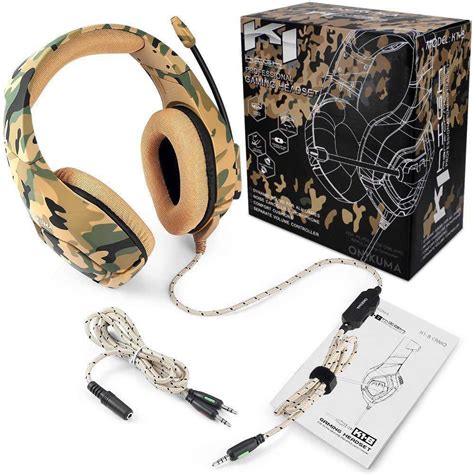 Fone De Ouvido Over Ear Gamer Onikuma K B Camouflage Yellow Fone De