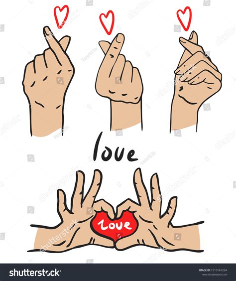 Korean Heart Sign Finger Love Symbol Stock Vector Royalty Free